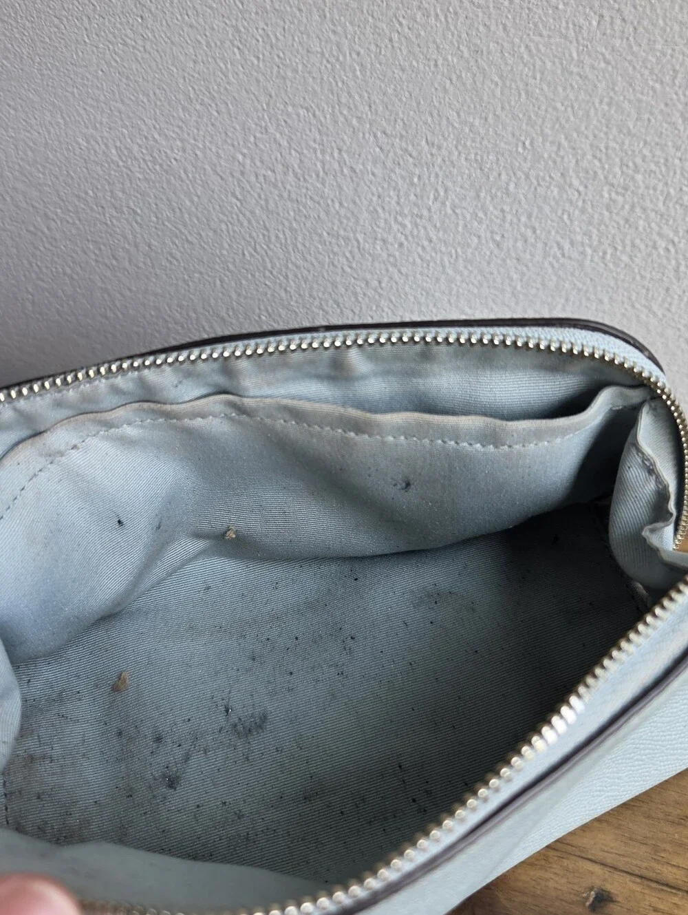 COACH Light Blue Women's Cosmetic Pouch Makeup Bag